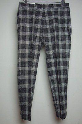 Burton - Eleganckie Spodnie w Kratkę r. 32S