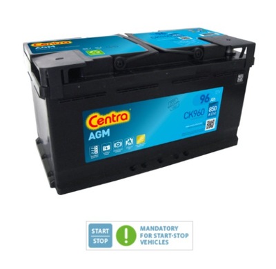 АККУМУЛЯТОР CENTRA AGM CK960 12V 96AH/850A