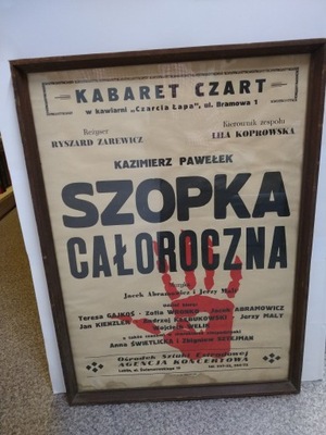 Plakat w drewnianej ramie Kabaret Czart (...)