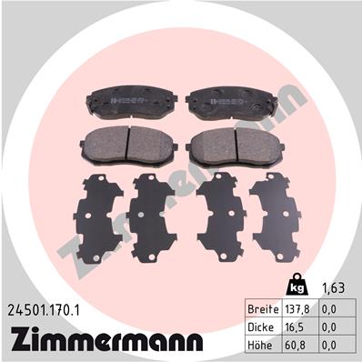 ZIMMERMANN 24501.170.1 КОЛОДКИ ГАЛЬМІВНІ