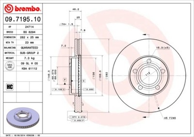 ДИСК ГАЛЬМІВНИЙ BREMBO 9719510