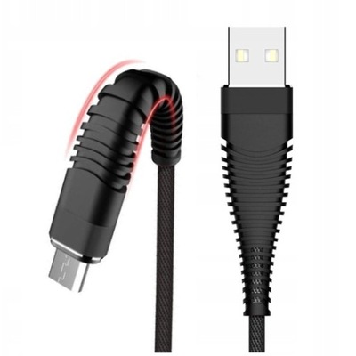 WZMACNIANY KABEL MICRO USB USB-A - USB-B SZYBKIE ŁADOWANIE 2.1A QC LIBOX 1m