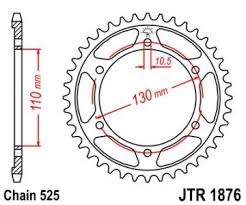 ENGRANAJE PARTE TRASERA JT 43-ZEBY XSR 900 2016  