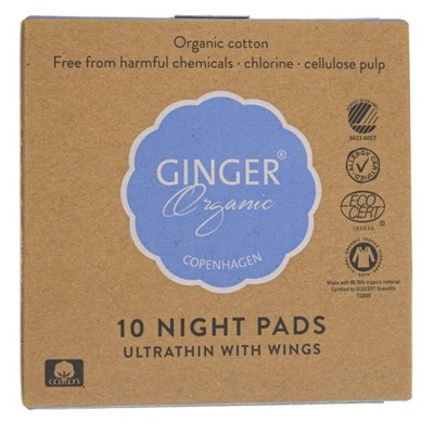 GINGER ORGANIC PODPASKI NA NOC ORGANICZNA BAWEŁNA