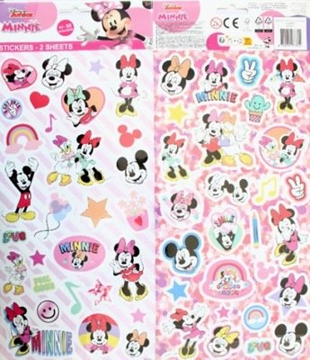 Naklejki Myszka Minnie Mouse 2 arkusze 50 sztuk Nalepki Stickers ...824