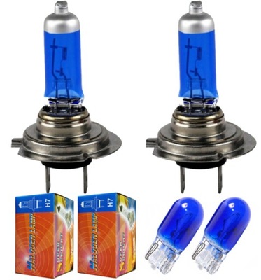 SET 2 PCS. | LAMP H7 100W 12V LIGHT BLUE WHITE + 2X W5W  