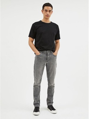 George jeansy spodnie męskie stretch jasny szary jeans zwężane 34/30