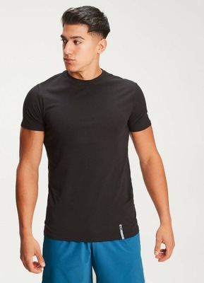 MYPROTEIN CZARNY T-SHIRT OKRĄGŁY DEKOLT BASIC JAD NH1__XXS