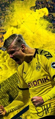 Plakat Erling Haaland Borussia Dortmund Autograf