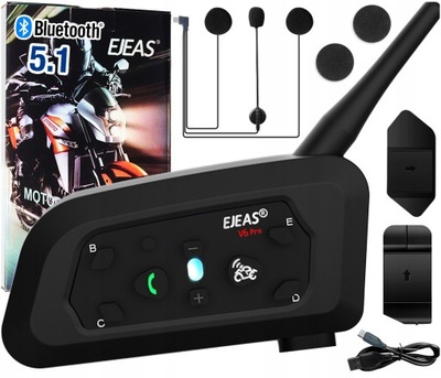 INTERKOM PARA MOTOCICLETA EJEAS V6 PRO BLUETOOTH 1200M 850MAH REDUCCION SZUMOW IP  