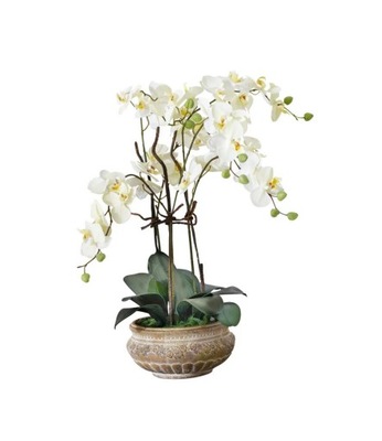 Sztuczna orchidea w donicy 58 cm kwiaty sztuczne