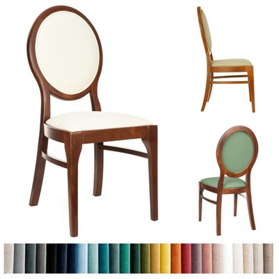Krzesło tapicerowane OLEK drewniane angielskie glamour retro do toaletki