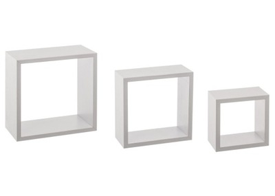Półki ścienne Cube White 3 sztuki Ozdobne półki wykonane z MDF-u, umożliwią