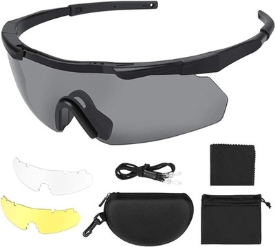 Okulary Ochronne Okulary Strzeleckie z 3 Soczewkami