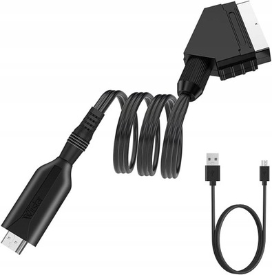 Scart na HDMI konwerter z kablem HDMI adapter HDTV