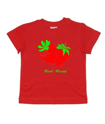 T-shirt owocowy koszulka TRUSKAWKA 158
