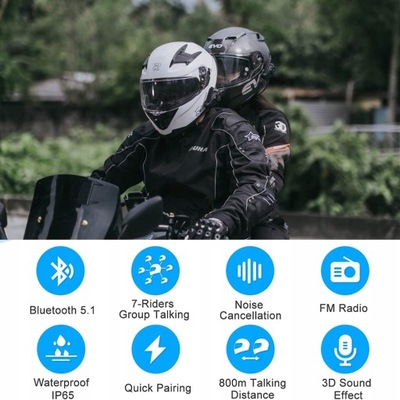 Kask motocyklowy EJEAS Q7 z interkomem Bluetooth