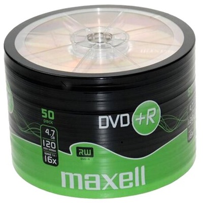 PŁYTY DVD+R 4,7 GB 16X MAXELL SP50 50 SZTUK