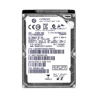 HITACHI 500GB 7.2K SATA II 2.5'' HTS725050A9A364