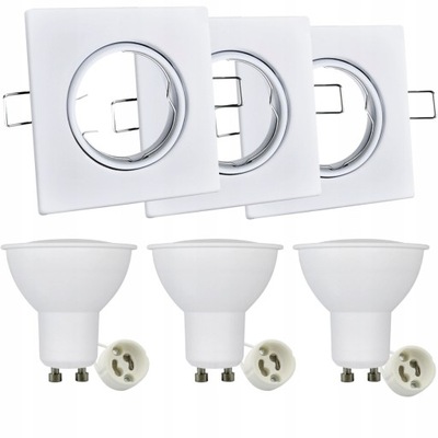 3x Oprawa OCZKO LED halogenowe + żar LED GU10 3,5W