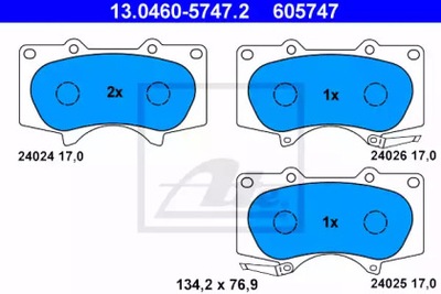 КОЛОДКИ ГАЛЬМІВНІ TOYOTA MITSUBISHI LEXUS ATE