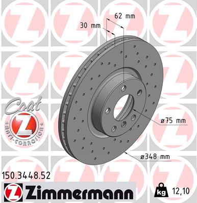 ZIMMERMANN 150.3448.52 DISCO DE FRENADO  