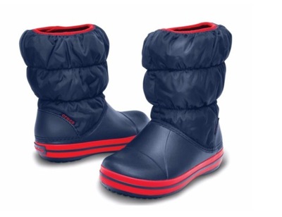 Crocs Winter Puff Boot navy/red śniegowce j3 35 22 cm buty zimowe