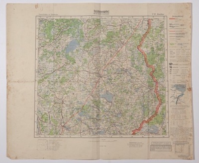 LITWA, ŁOTWA, OBWÓD KALININGRADZKI. Mapa topograficzna okolic Rositten