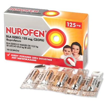 Nurofen Czopki dla dzieci 10 sztuk 125mg