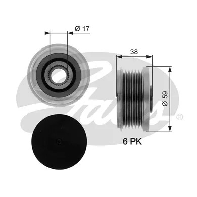 Шків alt. citroen c4 sd 1.6 hdi 1 oap7282 фото №1