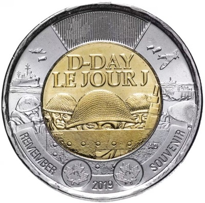 Kanada - 2 dolary D-DAY LE JOUR J (2019)