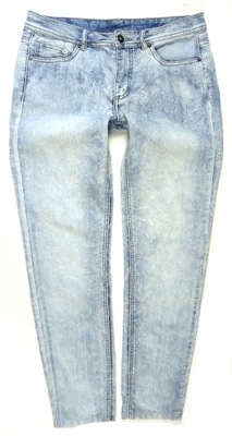 DENIM1953 spodnie jeansy rurki SLIM przetarcia 38/40