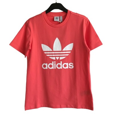 ADIDAS nowy koralowy T-shirt damski z logo 34 XS