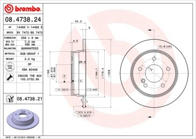 BREMBO 08.4738.21 DISKU STABDŽIŲ 