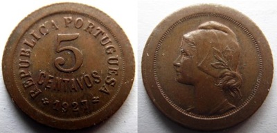 Portugalia 5 centavos 1927
