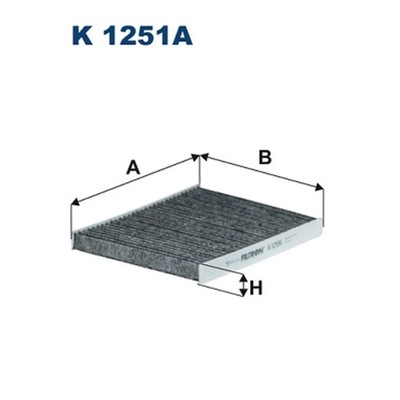 ФІЛЬТР, ВЕНТИЛЯЦІЯ СТОРОНИ ПАСАЖИРА ФІЛЬТРON K 1251A