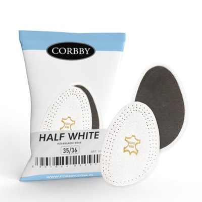 HALF WHITE Skórzane półwkładki białe Corbby