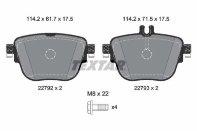 Тормозные колодки тормозные задний - textar 2279201 фото №1