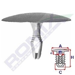 КЛИПСА ДВЕРНЫЕ КАРТЫ FORD FIESTA СЕРАЯ 3 MM 10 ШТ X10ШТ