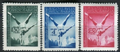 Jugosławia 1947 Znaczki 524-6 ** sport Igrzyska Ba