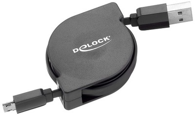 Delock zwijany kabel Easy-USB 2.0 Typ-A do Easy-USB 2.0 Typ Micro-B