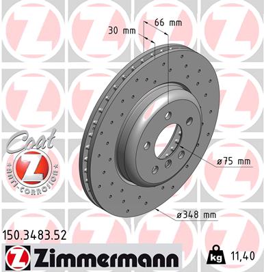 ZIMMERMANN 150.3483.52 DISKU STABDŽIŲ 