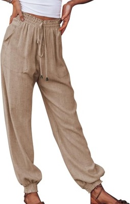 Spodnie Damskie Spodnie z Elastycznym Pasem ze Sznurkiem Spodnie Dresowe do
