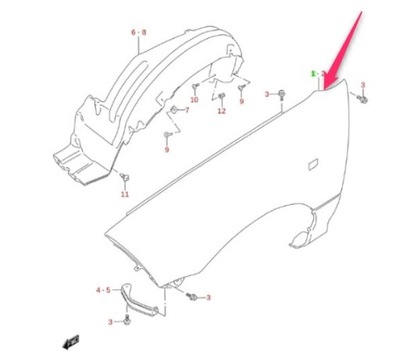 Крыло передний правый suzuki фото №1