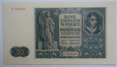 50 ZŁOTYCH 1941 SER. E - ST. 1/1-