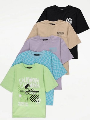 5-pack T-SHIRT SKATE LIME George 14-15L