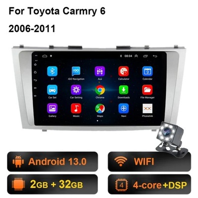 RADIO DE AUTOMÓVIL CON SYSTEMEM ANDROID 13.0 PARA TOYOTA CAMRY 7 XV 40 50 2006-2011 NAVEGACIÓN GPS  