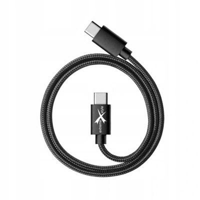 Kabel pleciony ze złączami USB typ-C - 1m - czarny