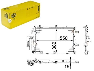 Hella конденсатор радіатор кондиціонера 1850092 131 фото №1