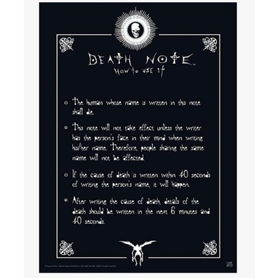 DEATH NOTE POSTER RULES (52X38)